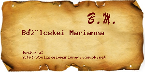 Bölcskei Marianna névjegykártya